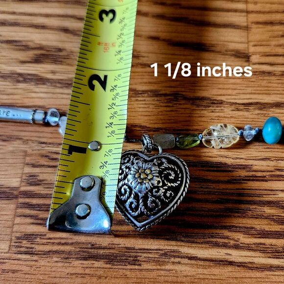 BRIGHTON "American Hero" Silver, Gold, Semi Precious Beaded Necklace BOHEMIAN! - Picture 10 of 13